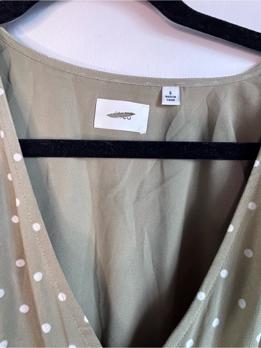Aritzia Terrace Dress -Women’s Sage Green Polka Dot Maxi Dress - Picture 3 of 5